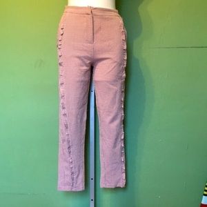 LULUMARI pink/mauve and white checked pants